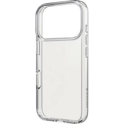 A clear, protective phone case with precise cutouts for buttons and camera and a minimalist design featuring the brand name 'BLACK ROCK'.