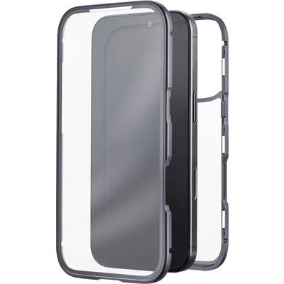 A two-piece magnetic phone case with clear front and back panels, showing a slim design and side button cutouts.