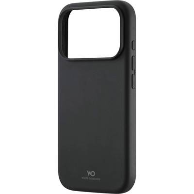 A black phone case with a large rectangular cutout for the camera and buttons on the side. Logo at the bottom reads 'White Diamonds'.