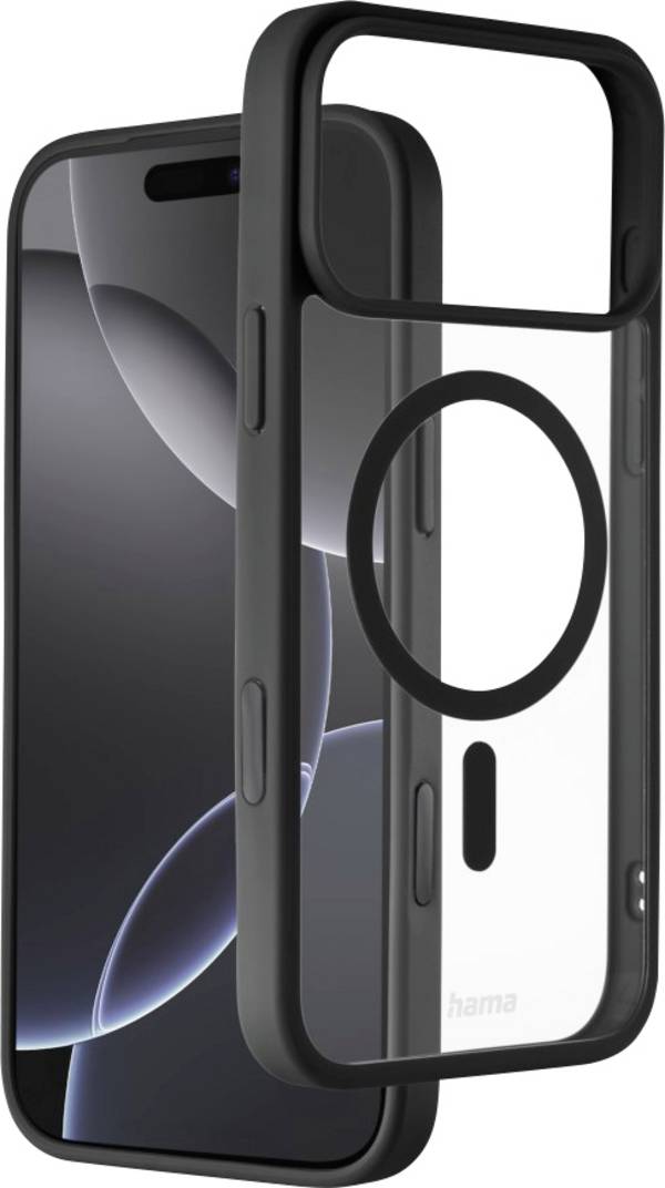 Hama  Cover Apple iPhone 17 Pro Max Black MagSafe compatibility, Inductive charging 00232418