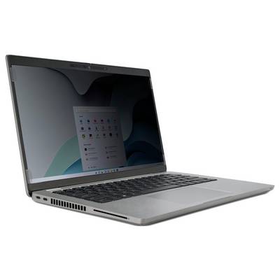 A silver laptop displaying a menu of applications on the screen, angled slightly to the left on a white background.