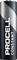 'A black Procell Constant battery with a geometric pattern and white branding text running vertically along the side.'