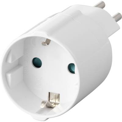 A white electrical plug adapter with two round metal prongs, suitable for European-style outlets, labeled 'MAX 2500W'.