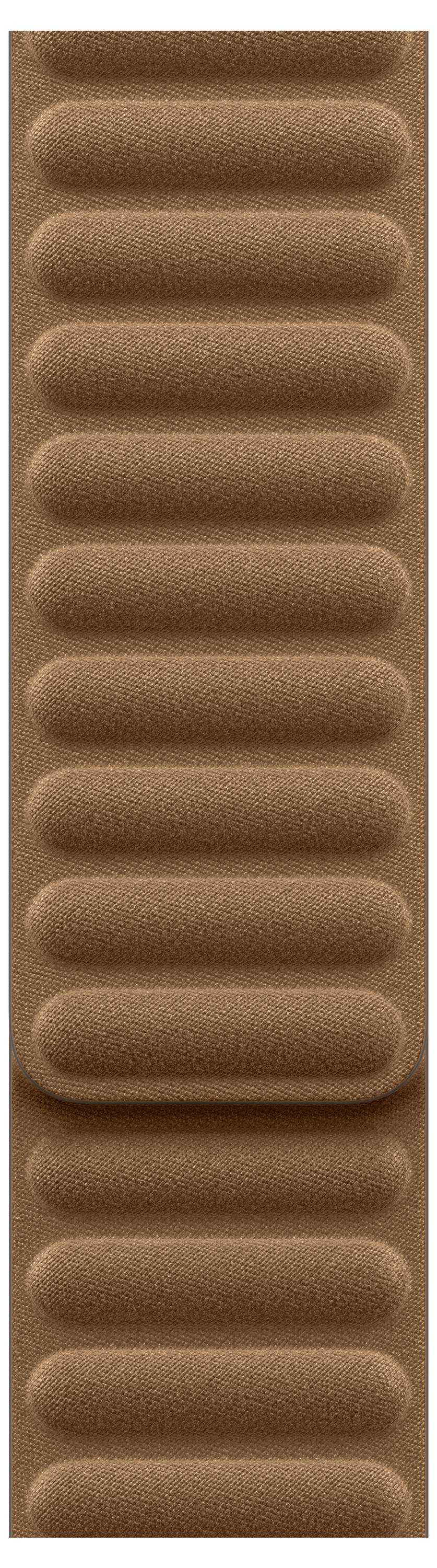 A textured brown strap with evenly spaced horizontal ridges, likely part of a watchband or accessory.