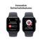 Two smartwatches display safety features on their screens: On the left, 'SOS' and fall detection notification, on the right, an alarm set to 'Mum'.