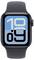 A smartwatch displaying the time as '10:09' in large, bold numerals on a blue background, with a sleek black design and strap.