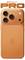 An orange iPhone 17 Pro with triple camera system and Apple logo is shown from the back. Text at the top reads 'iPhone 17 Pro'.