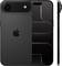 A black smartphone displaying the Apple logo, shown from various angles: front, back, and side view, highlighting its sleek design.
