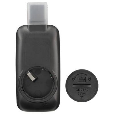 A rectangular black device with an open battery slot next to a round button battery labeled 'CR2450 3V'.