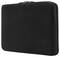 A black zippered laptop sleeve with soft sides, designed to protect devices during transport.