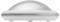 A white, dome-shaped ceiling light fixture viewed from the side, showing a smooth and modern design.