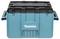 A turquoise and black Makita tool storage box with two side handles, featuring the Makita logo on the side and lid.