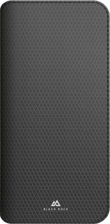 A sleek, rectangular, textured black power bank with the 'Black Rock' logo at the bottom center.