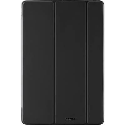 A black tablet case with a tri-fold cover and the brand name 'hama' at the bottom.
