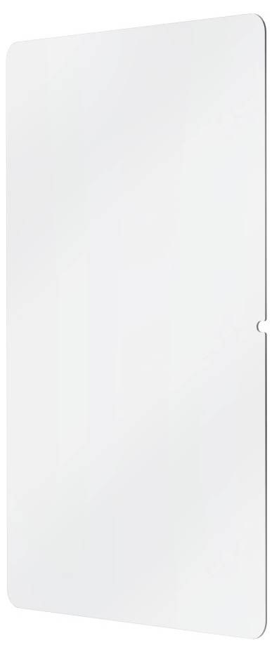 A rectangular white acoustic panel with rounded corners, designed for wall mounting, used to reduce noise and enhance sound quality.