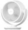 A white desk fan with a circular grill and adjustable pivot, designed for home use. The brand name 'xiaomi' is visible on the front.