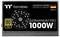 Power supply unit with label: 'Thermaltake Germanium Pro 1000W RGB', featuring 80 Plus Gold certification, designed in Germany.