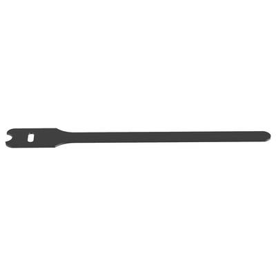 A black flat, elongated metal tool with a notched end, used for adjusting or removing specific components or fasteners.