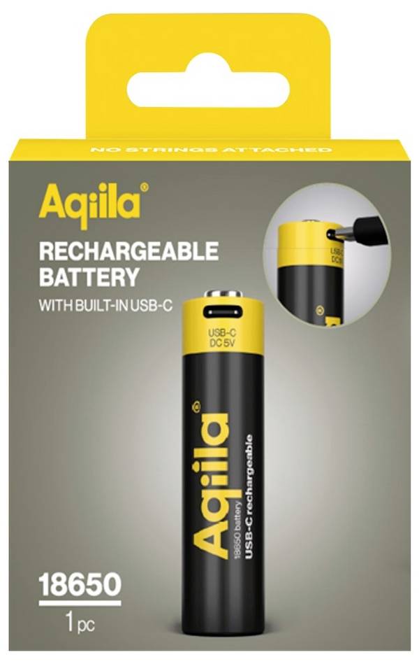 Aqiila 18650 USB-C Akku Li-Ion 2000 mAh 3.7 V 1 St. USB-C® battery 18650 Li-ion 3.7 V 2000 mAh 1 pc(s)