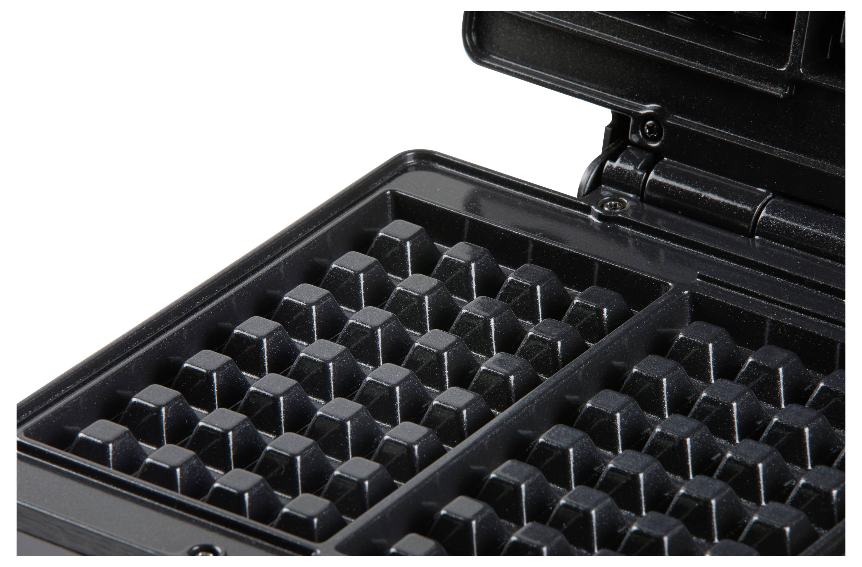 An open black plastic box with a grid pattern inside the lid and base, resembling a storage or carrying case.