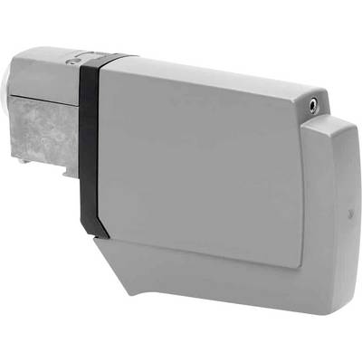 A gray electronic lock with a rectangular design, suitable for secure door installations.