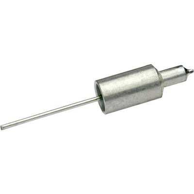 A small, metallic cylindrical component with a pointed tip and a long, thin rod extending from the opposite end.