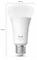 A white smart light bulb with 'hue white and color 1600' text. Bulb dimensions: diameter 67mm, height 130mm.