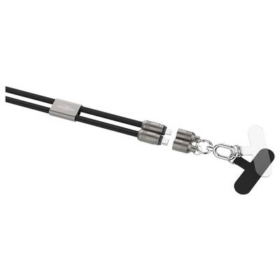 A detachable magnetic charging cable with multiple connectors, designed for versatile device compatibility, shown in a metallic finish.
