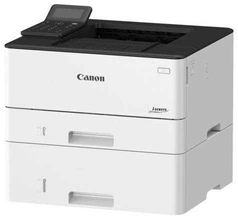A large white and black office printer with a control panel on top, designed for high-volume printing tasks.