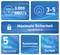 '3.000 MBit/s speed, covers 3-5 rooms, maximum security with WPA2/3, 5-year warranty, free software updates, made in Europe.'