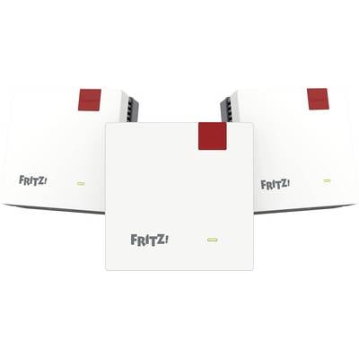 'FRITZ!' Wi-Fi mesh network devices with 'Connect' buttons and status indicators, designed to improve wireless coverage and connectivity.