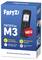 The image shows packaging for 'FRITZ!Fon M3', a phone designed for FRITZ!Box. Highlights include media player features and excellent sound quality.