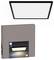 A rectangular LED ceiling light with a black frame is displayed above its packaging box labeled 'Philips Hue.'