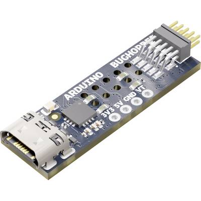 USB adapter board labeled 'ARDUINO' and 'BUCHOND', with micro USB connector, pin header, and printed power pins 3V3, 5V, GND, VT.<br>