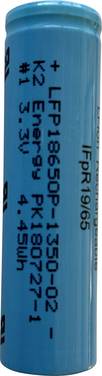 K2 Energy HIGH CAPACITY K218650UP01 POWER CELL DATA Battery pack 18650 High current loading, High temperature resistant, Low temperature resistant LiFePO4 3.3 V 1.35 Ah 1 pc(s)