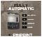 'Fully Automatic' metal detector interface with display screen. Features include 'All Metal', 'Custom', 'Jewelry', and 'Learn'. Brown camouflage background.