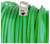 A green high-speed 500MHz LAN cable with a clear connector is coiled tightly.