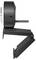 Side view of a black webcam with a flexible mounting arm, showing the camera lens and USB cable extending from the back.