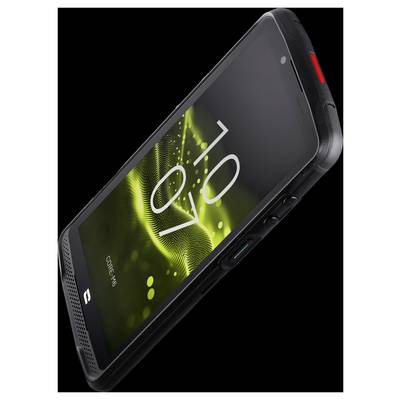 A black smartphone with textured sides, showing '10:07' and green wave pattern on its screen, set against a black background.