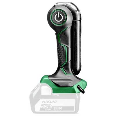 'A cordless multifunctional LED work light with an ergonomic handle and green accents, featuring an 18V 5.0Ah lithium-ion battery.'