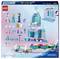 'Lego Disney Frozen set 43281 box showing Elsa, Anna, Olaf, and pieces to build an ice castle with accessories. Includes building instructions.'