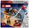 A LEGO Marvel set box featuring a flaming motorcycle, a figure with a flaming skull, and a red and blue figure resembling a superhero.