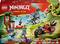 LEGO Ninjago Dragons Rising set 71857, showcasing a ninja vehicle, tree house, dragon and minifigures. Contains 642 pieces for ages 7+.