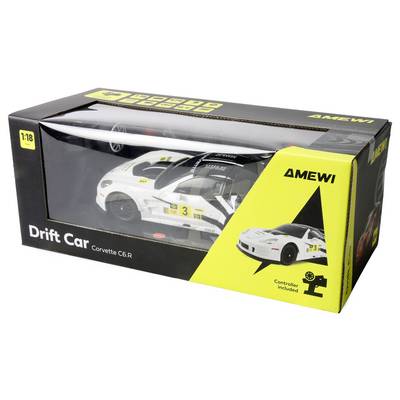 'Drift Car Corvette C6.R' toy in a yellow and black box, with controller included. Scale 1:18.