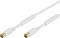 A white RCA cable with gold-plated connectors is shown on a light background.