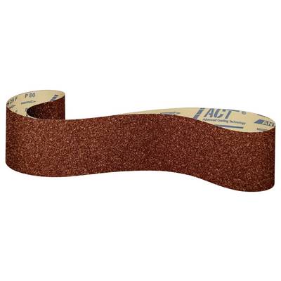 A brown abrasive sanding belt, labeled with 'Advanced Coating Technology' and 'P80', designed for use in sanding machines.