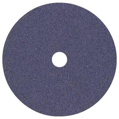 A round, textured, dark gray abrasive disk with a central hole, used for sanding or grinding surfaces.