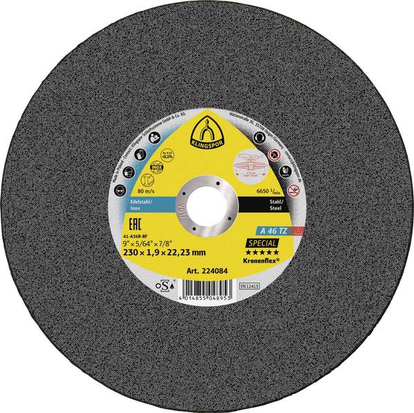 Klingspor A 46 TZ Special 224084 Cutting disc (straight) 230 mm 25 pc(s) Stainless steel, Steel