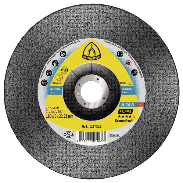 Klingspor 13432 A 24 N Supra Grinding disc Diameter 230 mm Bore diameter 22.23 mm Stainless steel 10 pc(s)