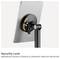 A tablet is secured with a 'Security Lock' featuring adhesive locks and a key mechanism to prevent device removal.